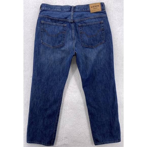 Chaps Jeans Mens Size 34X30 Mid Rise Straight Fit Medium Wash  Cotton Denim Blue - Picture 6 of 15